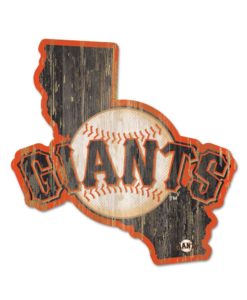 San Francisco Giants Black State Shape Wood Sign