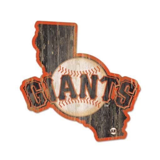 San Francisco Giants Black State Shape Wood Sign