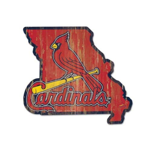 St. Louis Cardinals Red State Shape Wood Sign