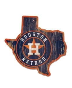 Houston Astros Navy State Shape Wood Sign
