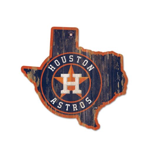 Houston Astros Navy State Shape Wood Sign