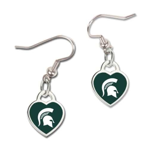 Michigan State Spartans Heart Earrings