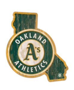Oakland Athletics Green State Shape Wood Sign