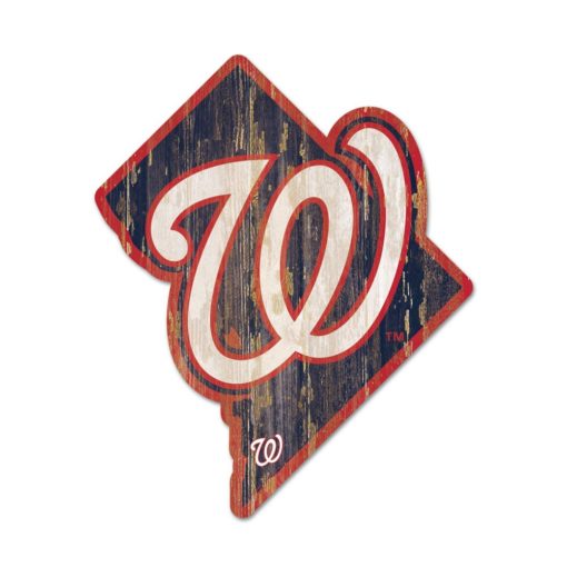 Washington Nationals Navy State Shape Wood Sign