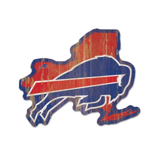 Buffalo Bills Blue State Shape Wood Sign