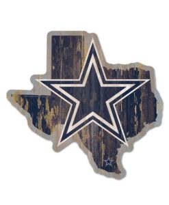 Dallas Cowboys Navy State Shape Wood Sign