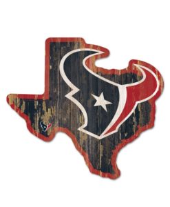 Houston Texans Navy State Shape Wood Sign