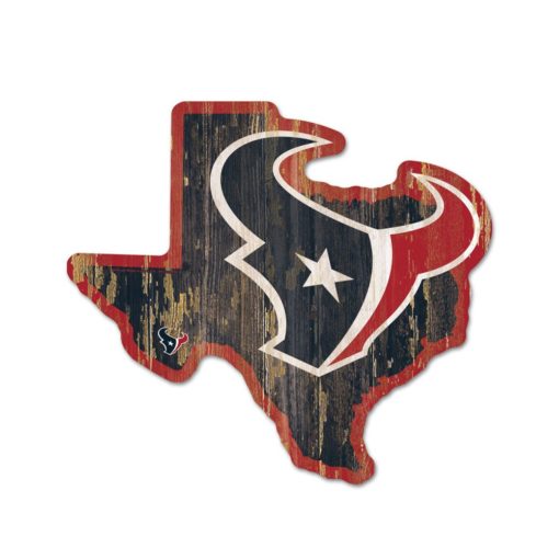 Houston Texans Navy State Shape Wood Sign