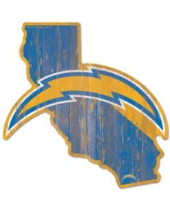 Los Angeles Chargers Powder Blue State Shape Wood Sign