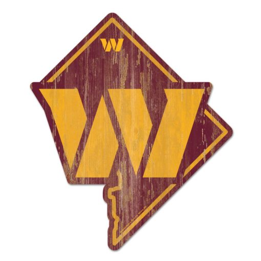 Washington Commanders Burgundy State Shape Wood Sign