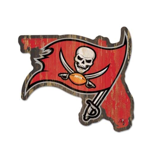 Tampa Bay Buccaneers Red State Shape Wood Sign