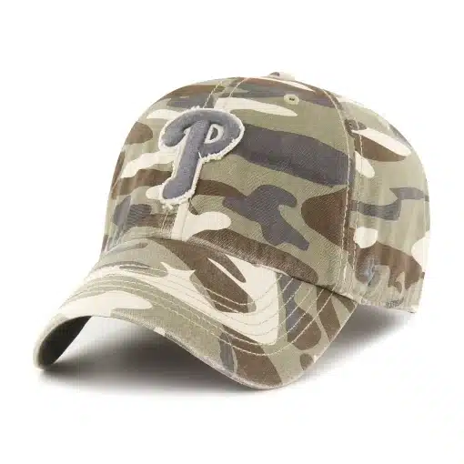 Philadelphia Phillies 47 Brand Camo Tarpoon Faded Clean Up Adjustable Hat