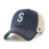 Seattle Mariners 47 Brand Navy Trawler Khaki Mesh Clean Up Snapback Hat