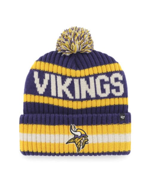 Minnesota Vikings 47 Brand Purple Yellow Bering Cuff Knit Hat