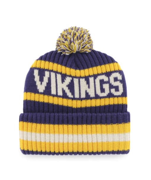 Minnesota Vikings 47 Brand Purple Yellow Bering Cuff Knit Hat - Image 2
