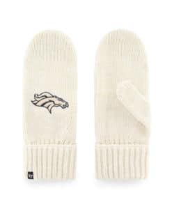 Denver Broncos Women's 47 Brand White Cream Meeko Knit Mittens