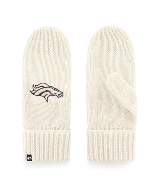Denver Broncos Women's 47 Brand White Cream Meeko Knit Mittens