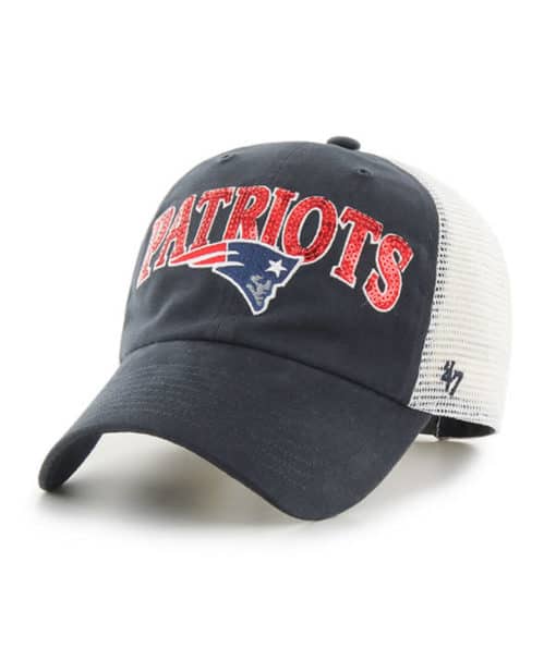 New England Patriots Women's 47 Brand Navy Sparkaloosa Mesh Snapback Hat