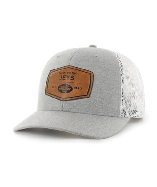 New York Jets 47 Brand Gray White Mesh Trucker Snapback Hat