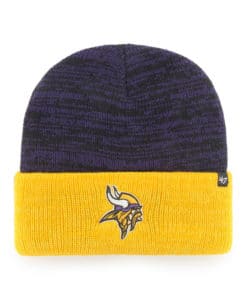 Minnesota Vikings 47 Brand Purple Yellow Brain Freeze Cuff Knit Hat