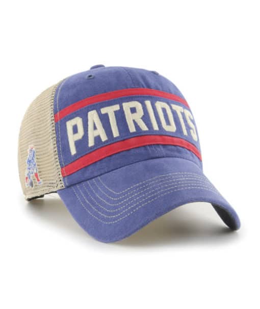 New England Patriots 47 Brand Vintage Blue Juncture Khaki Mesh Snapback Hat