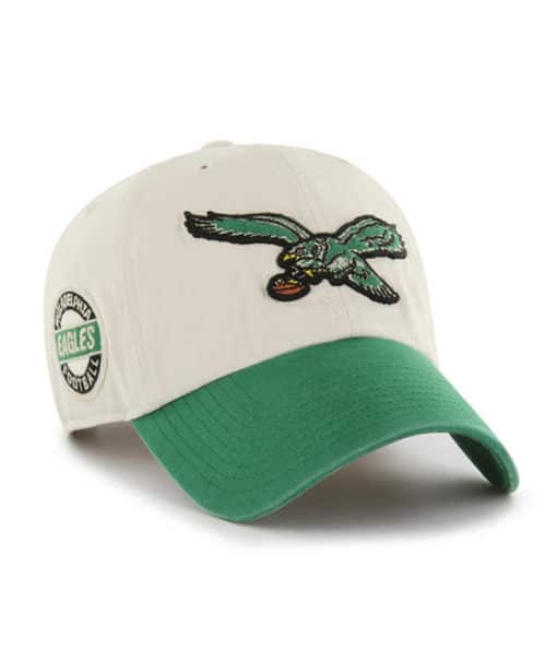 Philadelphia Eagles 47 Brand Legacy Bone Green Clean Up Adjustable Hat