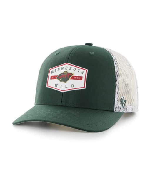 Minnesota Wild 47 Brand Dark Green White Mesh Trucker Snapback Hat