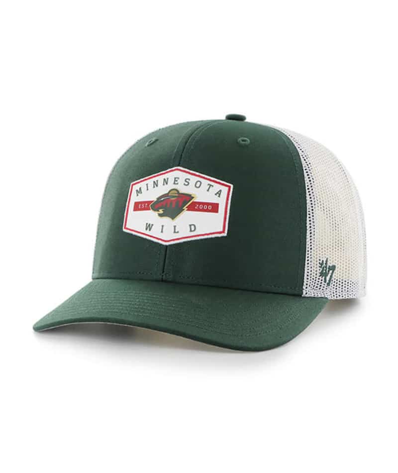 Minnesota Wild 47 Brand Dark Green White Mesh Trucker Snapback Hat ...