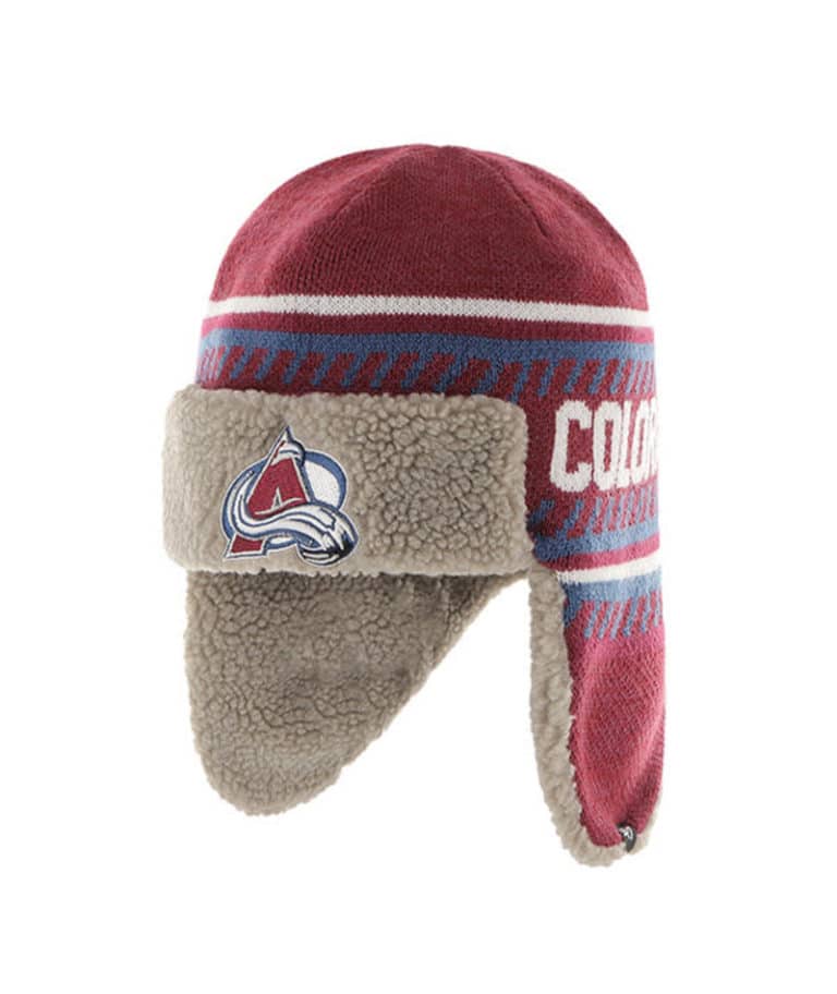 Colorado Avalanche 47 Brand Ice Cap Cardinal Sherpa Knit Hat Detroit