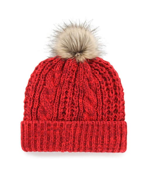 Detroit Red Wings Women's 47 Brand Meeko Red Cuff Knit Hat - Image 2