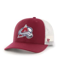 Colorado Avalanche 47 Brand Trucker Cardinal White Mesh Snapback Hat