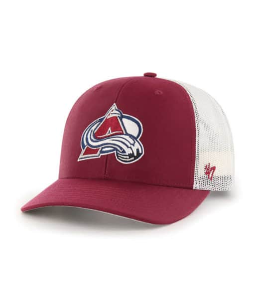 Colorado Avalanche 47 Brand Trucker Cardinal White Mesh Snapback Hat