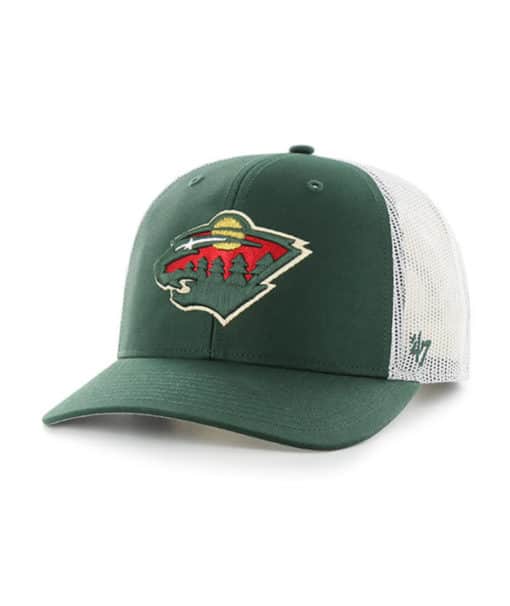 Minnesota Wild 47 Brand Trucker Dark Green White Mesh Snapback Hat