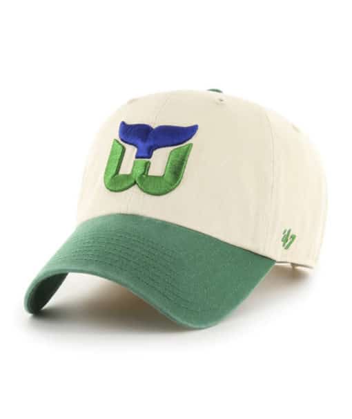 Hartford Whalers 47 Brand Vintage Natural Green Clean Up Adjustable Hat