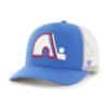 Quebec Nordiques 47 Brand Vintage Blue Raz White Mesh Snapback Hat