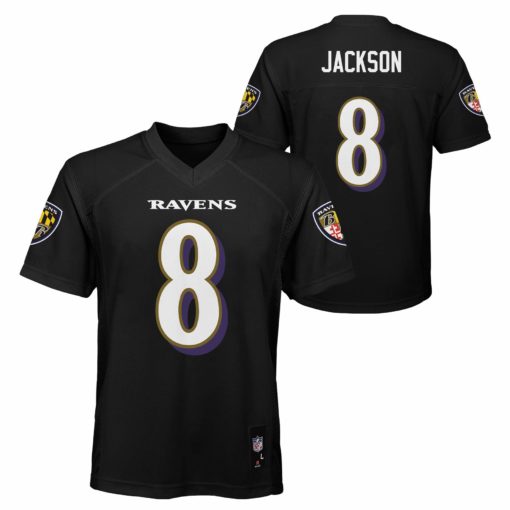 Baltimore Ravens Lamar Jackson YOUTH Alt Black Jersey