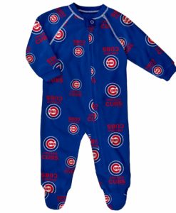 Chicago Cubs TODDLER Blue Raglan Zip Up Sleeper Coverall