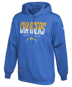 Los Angeles Chargers Men's New Era Blue Raz Big Stage Pullover Hoodie