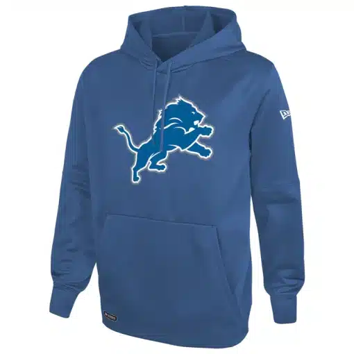 Detroit Lions Men's New Era Blue Stadium Logo Pullover Hoodie