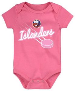 New York Islanders Baby Girls Pink Creeper Onesie