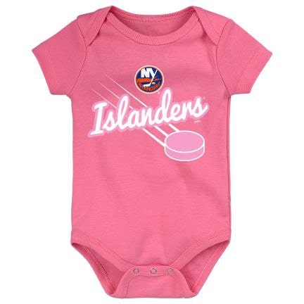 New York Islanders Baby Girls Pink Creeper Onesie