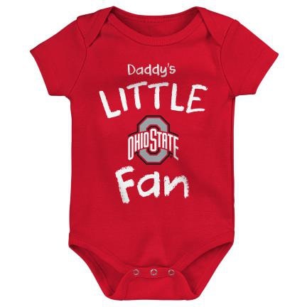 Ohio State Buckeyes Baby Daddy's Little Fan Red Onesie Creeper