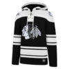 Chicago Blackhawks Men's 47 Brand Jet Black Pullover Jersey Hoodie