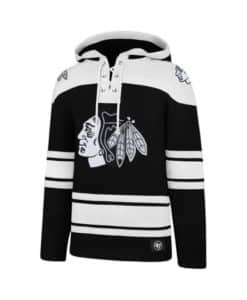 Chicago Blackhawks Men's 47 Brand Jet Black Pullover Jersey Hoodie