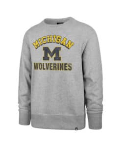 Michigan Wolverines Men's 47 Brand Slate Gray Crew Pullover Sweatshirt