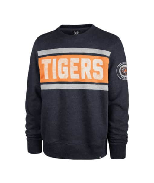 Detroit Tigers Men's 47 Brand Cooperstown Atlas Blue Crew Sweatshirt