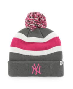 New York Yankees 47 Brand Pink Charcoal Breakaway Cuff Knit Hat