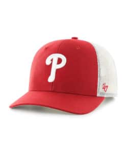 Philadelphia Phillies 47 Brand Trucker Red White Mesh Snapback Hat