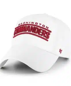 Washington Commanders 47 Brand Script White Clean Up Adjustable Hat