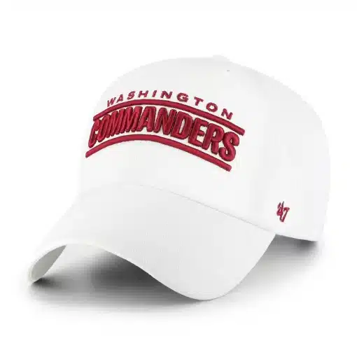 Washington Commanders 47 Brand Script White Clean Up Adjustable Hat